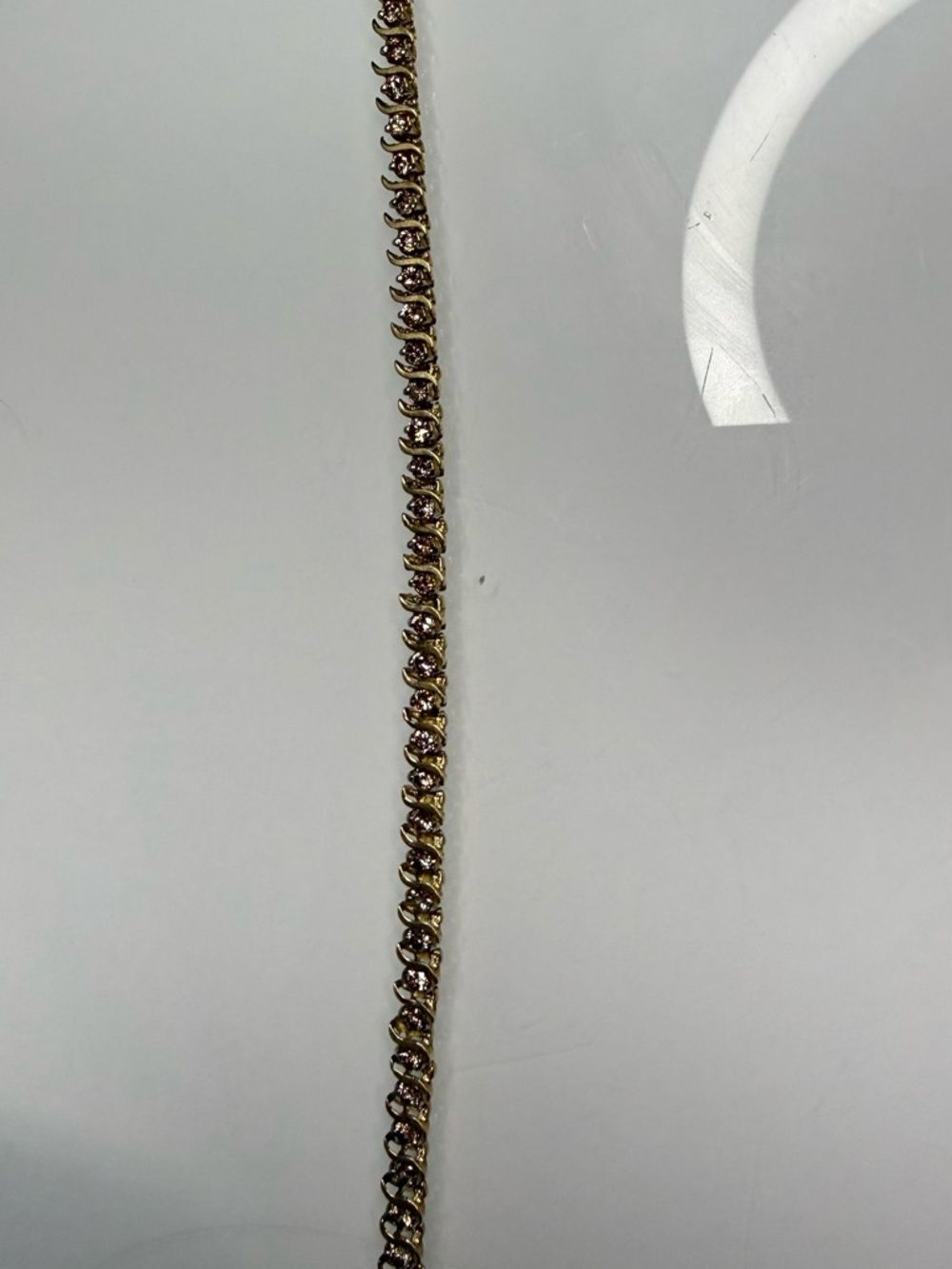 Women’s Vintage 10K Yellow Gold Diamond S Link Tennis Bracelet 7.5” ~9g - Picture 9 of 11